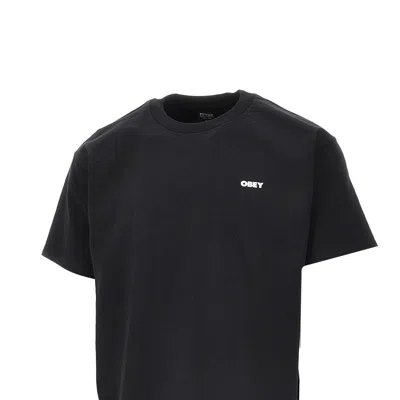 Obey Man T-shirt Black Size Xl Cotton In Black