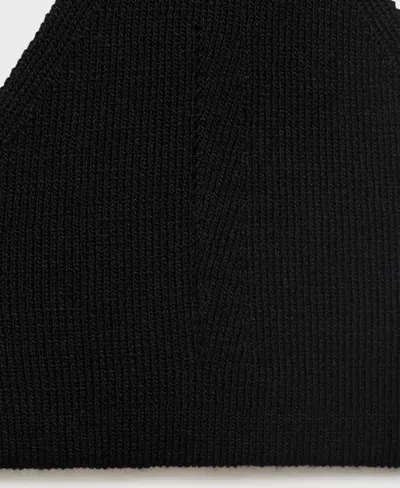 Mango Women's Knitted Crop Top In Black