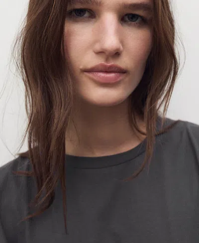 Mango Women's 2-piece Cotton Short-sleeved Pajamas In Gray