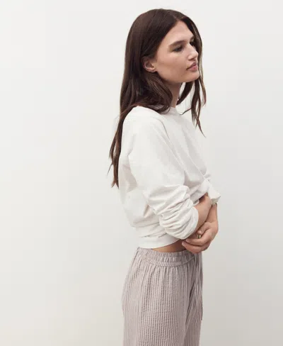 Mango Cotton Seersucker Pajamas In Animal Print