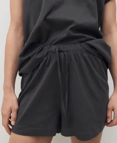 Mango Women's 2-piece Cotton Short-sleeved Pajamas In Gray