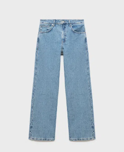 Mango Women's Mid-rise Straight Jeans In Blue