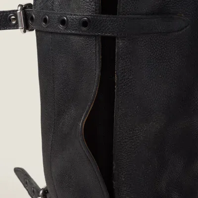 Miu Miu Multi-buckle Leather Boots In Black