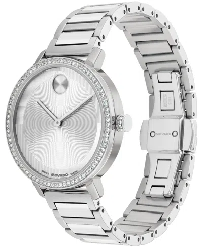 Movado Bold Evolution 2.0 Crystal-embellished 34mm Watch In Metallic