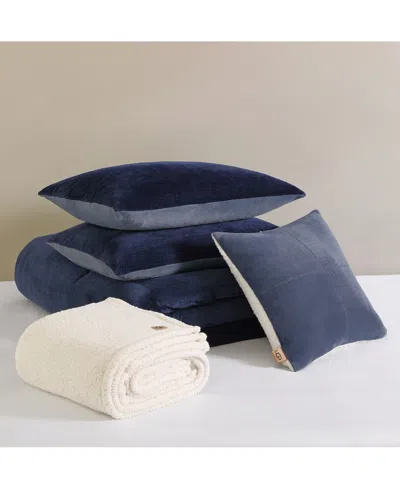 Ugg Brody Reversible 5-pc. Comforter Set, Full/queen In Blue