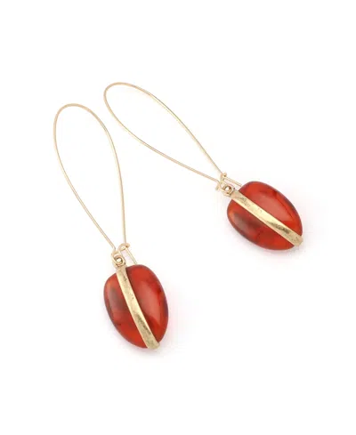 Robert Lee Morris Soho Heirloom Charms Jasper Bead Dangle Earrings In Red
