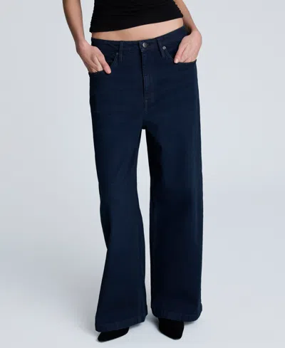 Kenneth Cole Denim High Rise Wide Leg Jean Pant In Blue