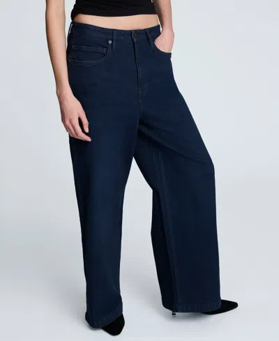 Kenneth Cole Denim High Rise Wide Leg Jean Pant In Blue
