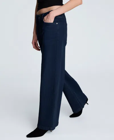 Kenneth Cole Denim High Rise Wide Leg Jean Pant In Blue