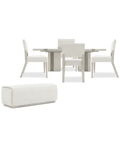 Bernhardt Tempo 6-pc. Set (rectangular Table, 4 Side Chairs & Bench) In Neutral