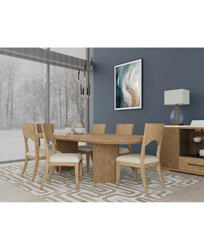 Macy's Frandlyn 7pc Dining Set (table + 6 Side Chairs) In Brown