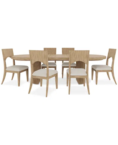 Macy's Frandlyn 7pc Dining Set (table + 6 Side Chairs) In Brown