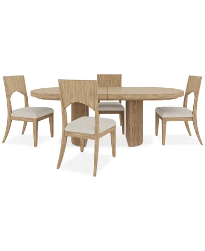 Macy's Frandlyn 5pc Dining Set (table + 4 Side Chairs) In Brown