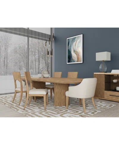 Macy's Frandlyn 7pc Dining Set (table + 4 Side Chairs + 2 Host Chairs) In Brown