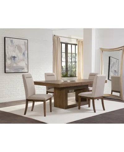 Macy's Baleigh 5-pc. Dining Set (table & 4 Side Chairs) In Brown