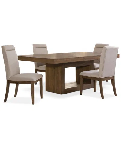 Macy's Baleigh 5-pc. Dining Set (table & 4 Side Chairs) In Brown