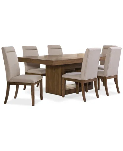 Macy's Baleigh 7-pc. Dining Set (table & 6 Side Chairs) In Brown
