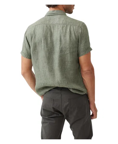 Rodd & Gunn Palm Beach Sports Fit Short Sleeve Linen Button-up Shirt In Green