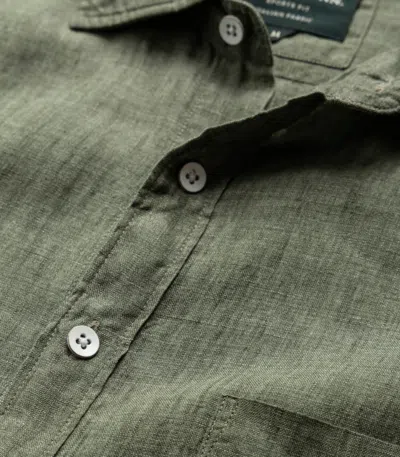 Rodd & Gunn Palm Beach Sports Fit Short Sleeve Linen Button-up Shirt In Green