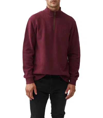 Rodd & Gunn Alton Ave Quarter Zip Sweater In Red