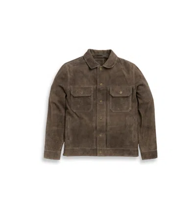 Rodd & Gunn Little River Suede Trucker Jacket In Brown