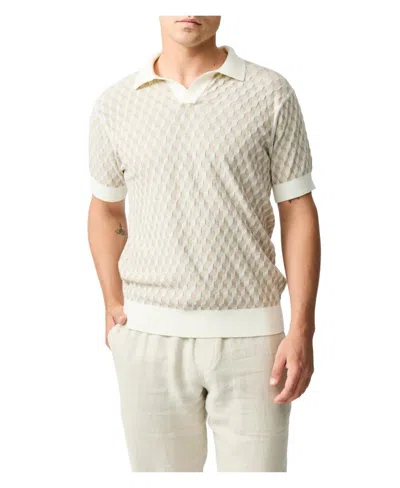 Rodd & Gunn Galdfield Regular Fit Textured Knit Polo Shirt In Cream
