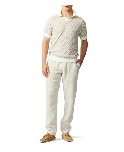 Rodd & Gunn Galdfield Regular Fit Textured Knit Polo Shirt In Cream