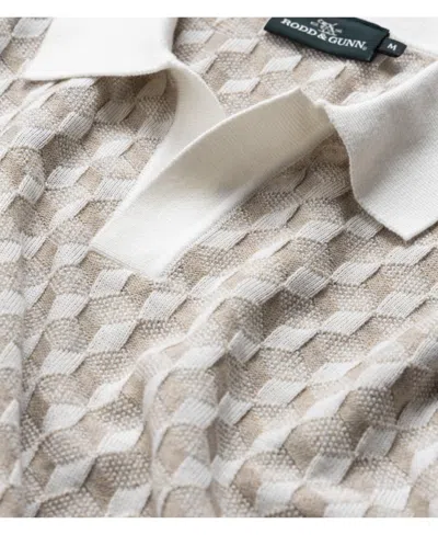 Rodd & Gunn Galdfield Regular Fit Textured Knit Polo Shirt In Cream