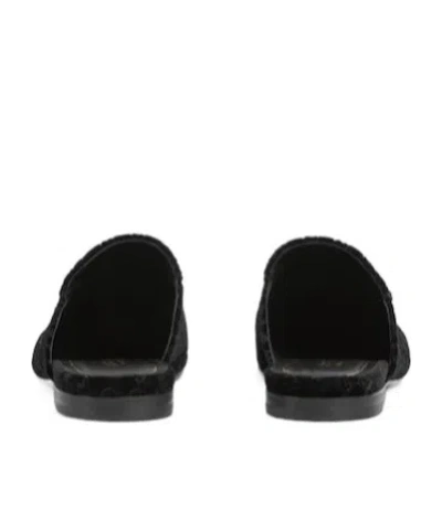 Gucci Women Princetown Gg Supreme Velvet Mule In Black