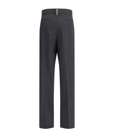 Fabiana Filippi Gray Fleece Wool Casual Pants In Black