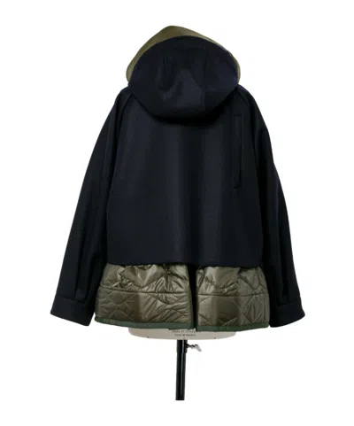 Sacai Wool Melton Blouson In Multi