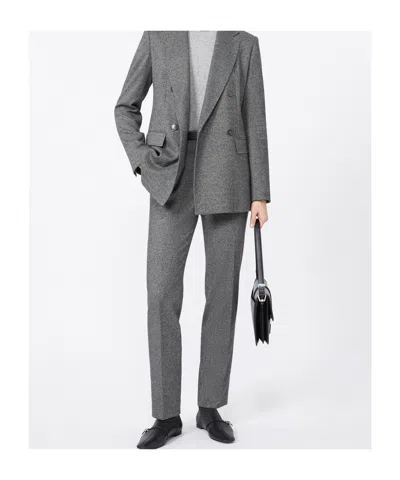 Max Mara Casual Pants With Belt Loops In Gray