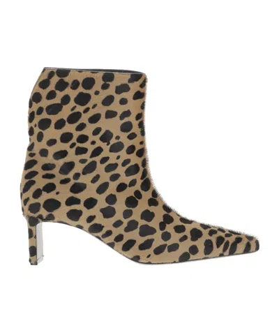Khaite Ona Leopard-print Calf Hair Ankle Boots In Animal Print