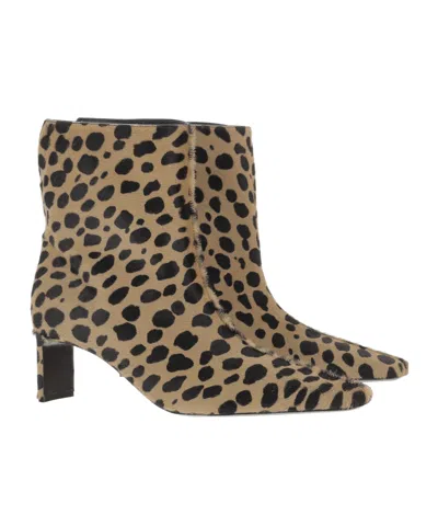 Khaite Ona Leopard-print Calf Hair Ankle Boots In Animal Print