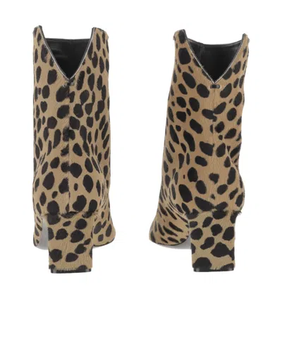 Khaite Ona Leopard-print Calf Hair Ankle Boots In Animal Print