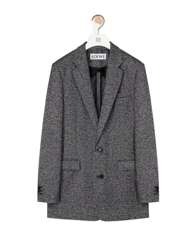 Loewe Long-sleeved Suit Jacket In Gray