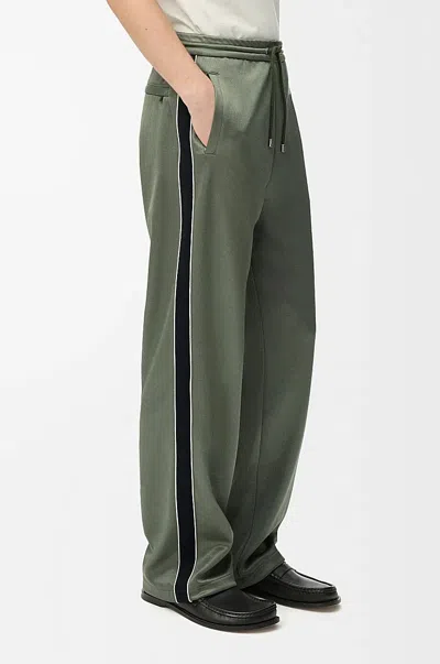 Loewe Drawstring Side-stripe Trousers In Green