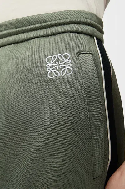 Loewe Drawstring Side-stripe Trousers In Green