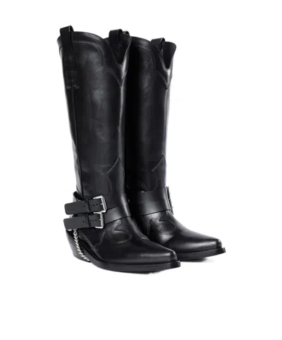 Ann Demeulemeester Finnbo Santiago Boots With Belts In Black