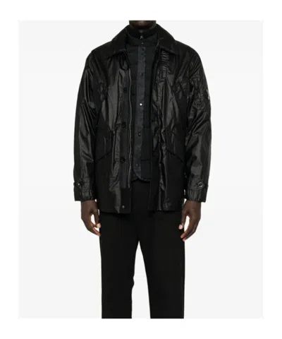 C.p. Company Lens-detail Button-fastening Jacket In Black