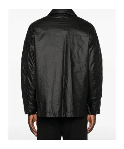 C.p. Company Lens-detail Button-fastening Jacket In Black