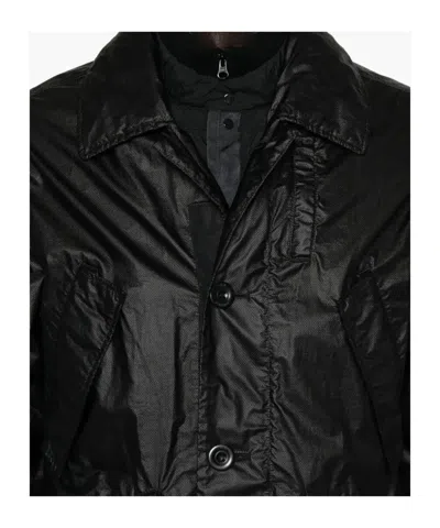C.p. Company Lens-detail Button-fastening Jacket In Black
