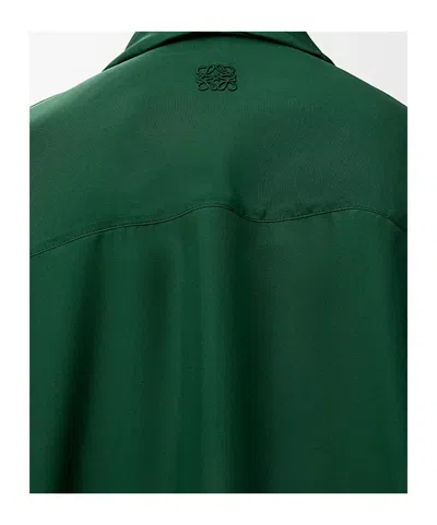 Loewe Charmeuse Balloon Button-down Shirt In Green