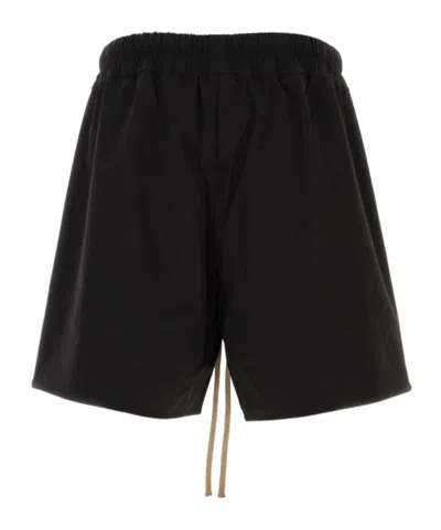 Fear Of God Black Stretch Nylon Blend Bermuda Shorts In Black