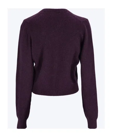 Khaite Everheart Cashmere Knit Cardigan In Purple