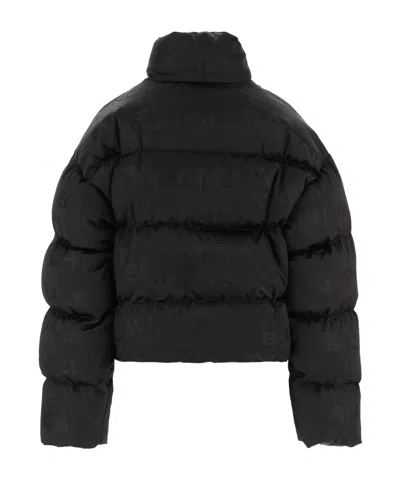 Balenciaga Black Quilted Logo Jacket In Black