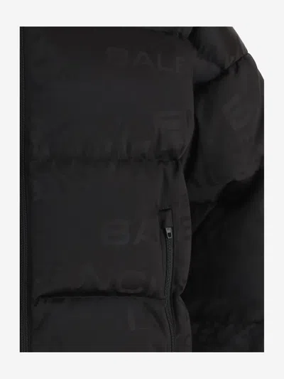 Balenciaga Black Quilted Logo Jacket In Black