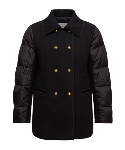 Moncler Chaillo Wool Down Coat In Black