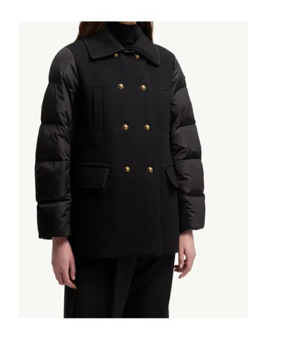 Moncler Chaillo Wool Down Coat In Black
