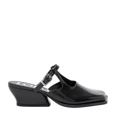 Loewe Modern Leather Onda Mules With Block Heel In Black